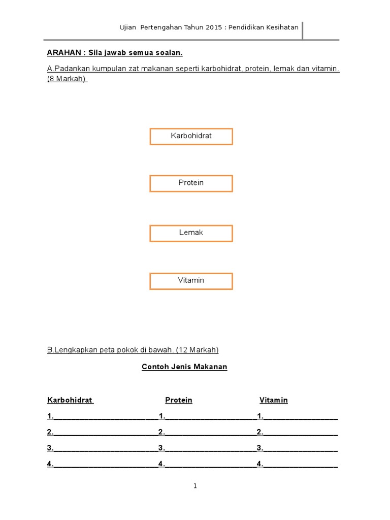 Soalan Pendidikan Kesihatan Tahun 3 Pdf
