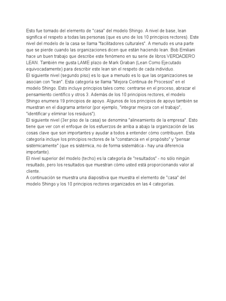 Shingo Model | PDF | Liderazgo | Calidad (comercial)
