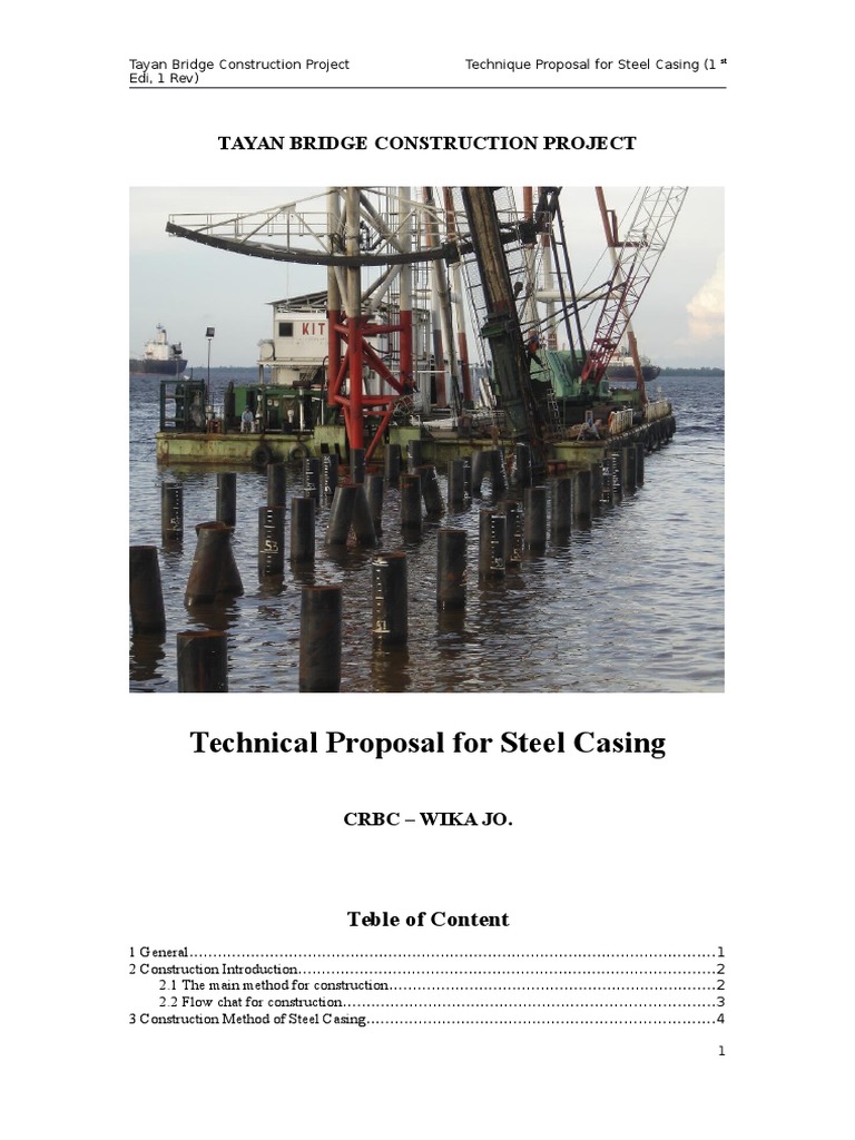 Tayan Bridge Steel Casing Proposal | PDF | Deep Foundation | Crane ...