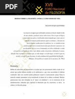 Redescubrir La Filosofía Antigua Como Modo de Vida, Nelson Duque Quintero