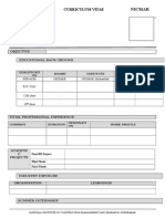 Nicmar: Curriculum Vitae