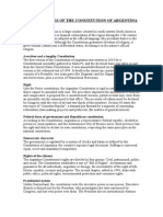 Main Features of The Constitution of Argentina