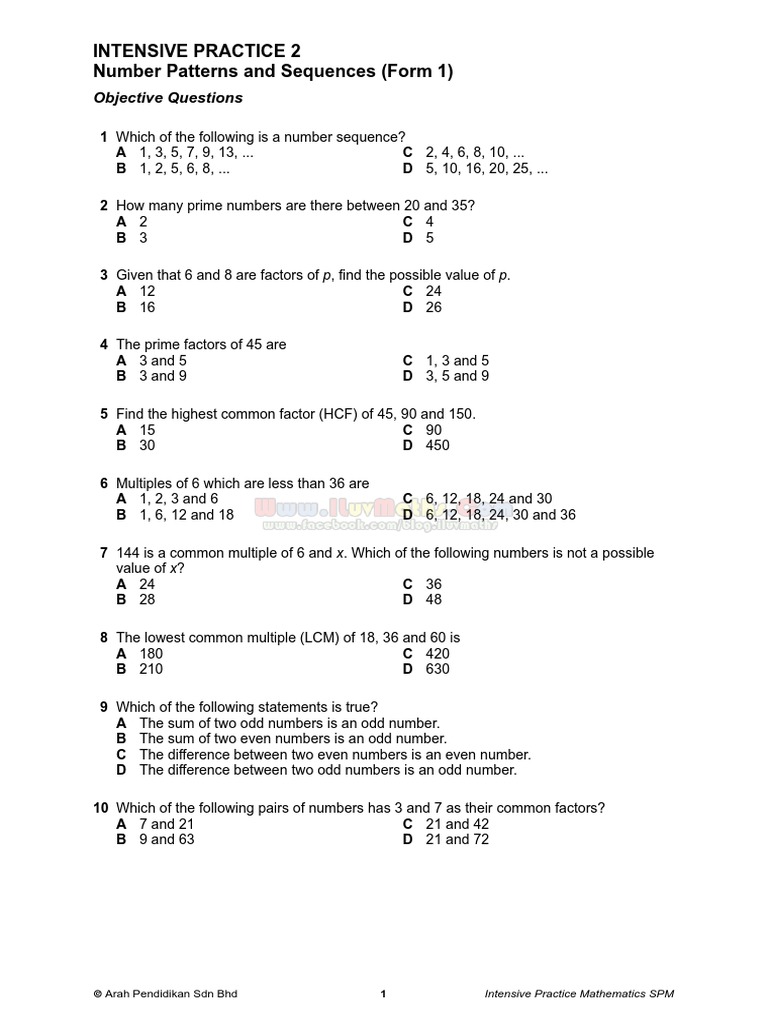 Grade 7 Number Patterns Practice | PDF
