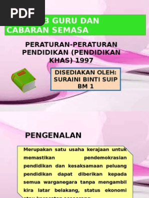 Peraturan Peraturan Pendidikan Pendidikan Khas 1997 Edu3093 Pdf