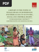 A study on the Status of Female Heads of Households and their Access to Economic, Social and Cultural Rights (Anuradhapura)