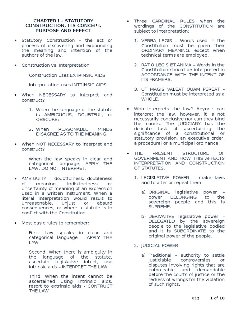 Understanding Statutory Construction | PDF | Statutory Interpretation ...
