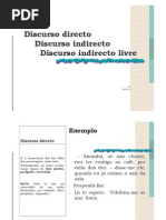 Discurso Directo. Discurso Indirecto Discurso Indirecto Livre