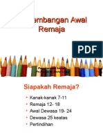 Perkembangan Awal Remaja