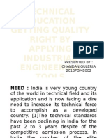 Technical Education Getting Quality Right by Applying Industrial Engineering Tools