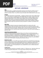 Rotary International Polio Fact Sheet