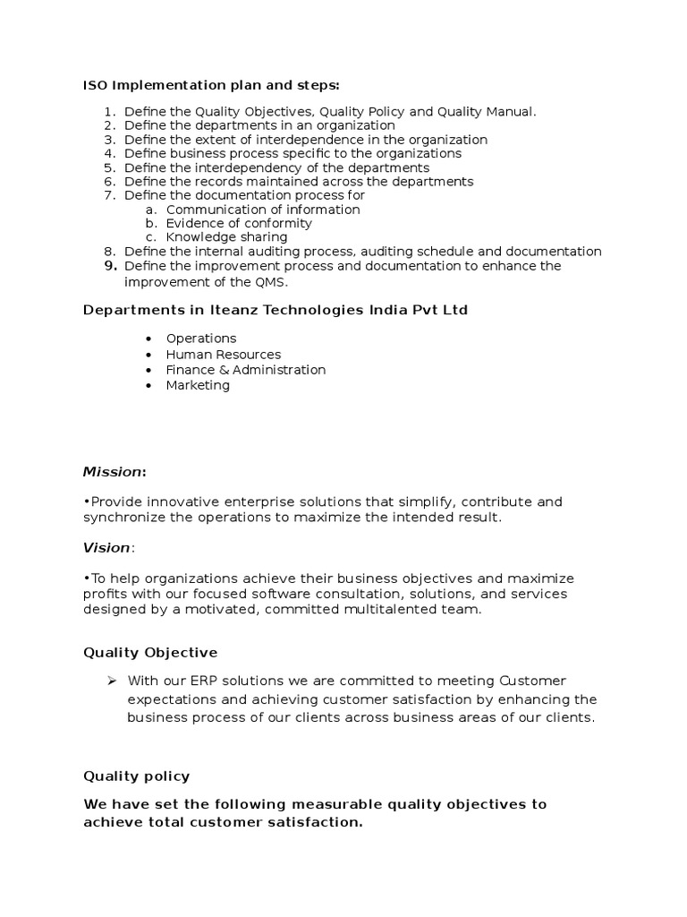 ISO 9001 Implementation Steps Guide | PDF | Iso 9000 | Business Process