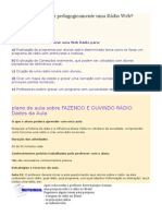 Plano de Aula Sobre Fazendo e Ouvindo Rádio