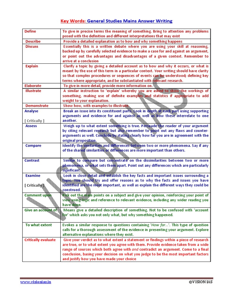 Keywords GS Mains Answer Writing Www visionias in Argument Cognition