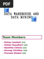 Data Warehousing and Mining