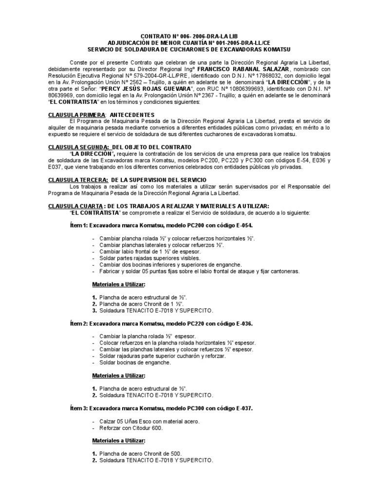 Mc-1-2006-Dra - LL - Ce-Contrato U Orden de Compra o de Servicio | PDF ...