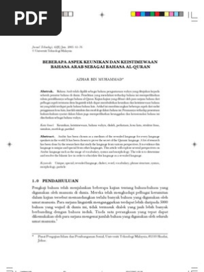 Bahasa Arab Sebagai Bahasa Al Quran Pdf