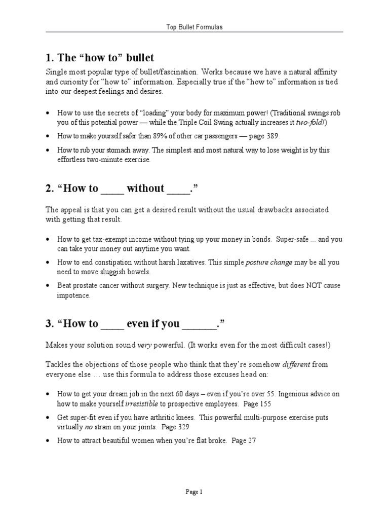 Top Bullet Formulas | PDF