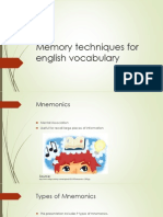 Memory Techniques For English Vocabulary