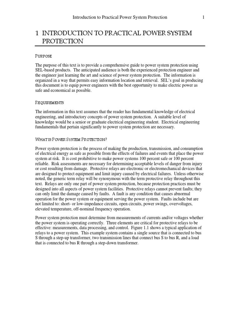 Introduction To Practical Power Systems Protection PDF Reliability