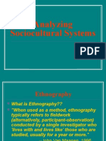 Analyzing Sociocultural Systems Through Ethnography