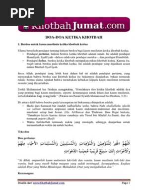 Khutbah Jumat Doa Doa Penutup Khotbah Jumat Full