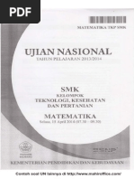 Download Contoh Soal UN Matematika SMK Kelompok Teknologi Kesehatan Dan Pertanian by Andika Perdana SN275539664 doc pdf