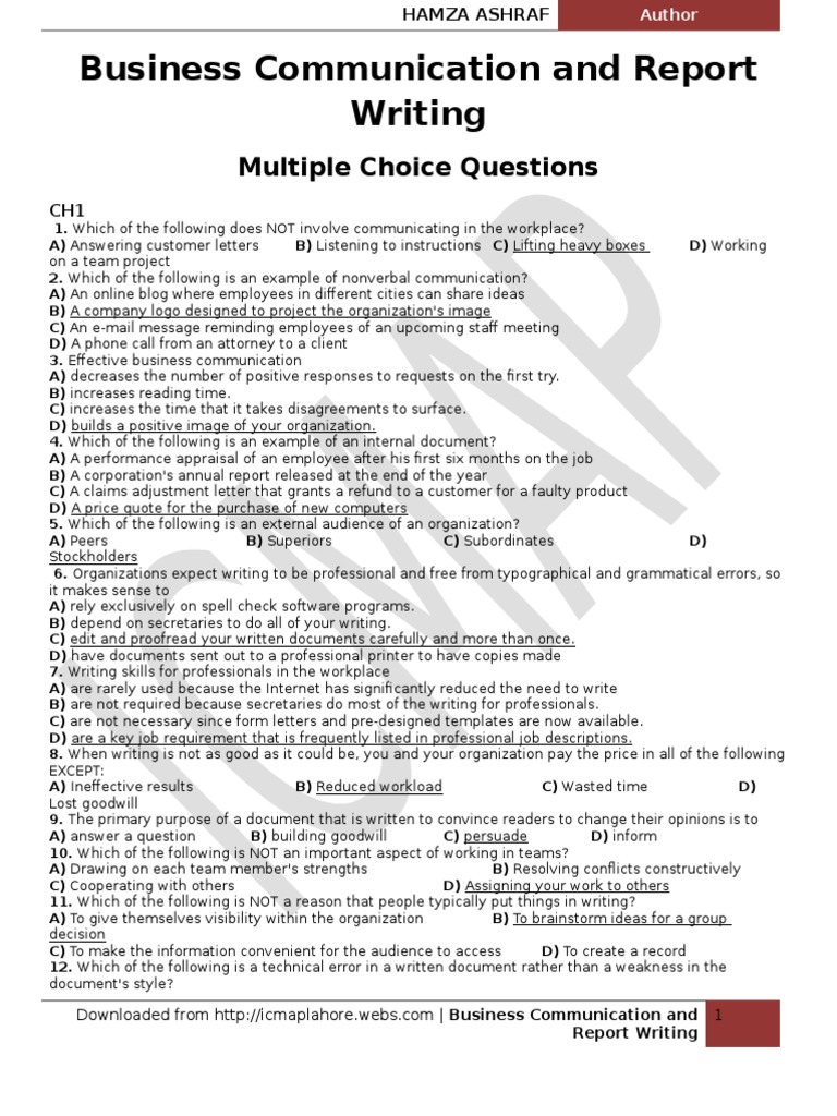 Business report writing pdf image