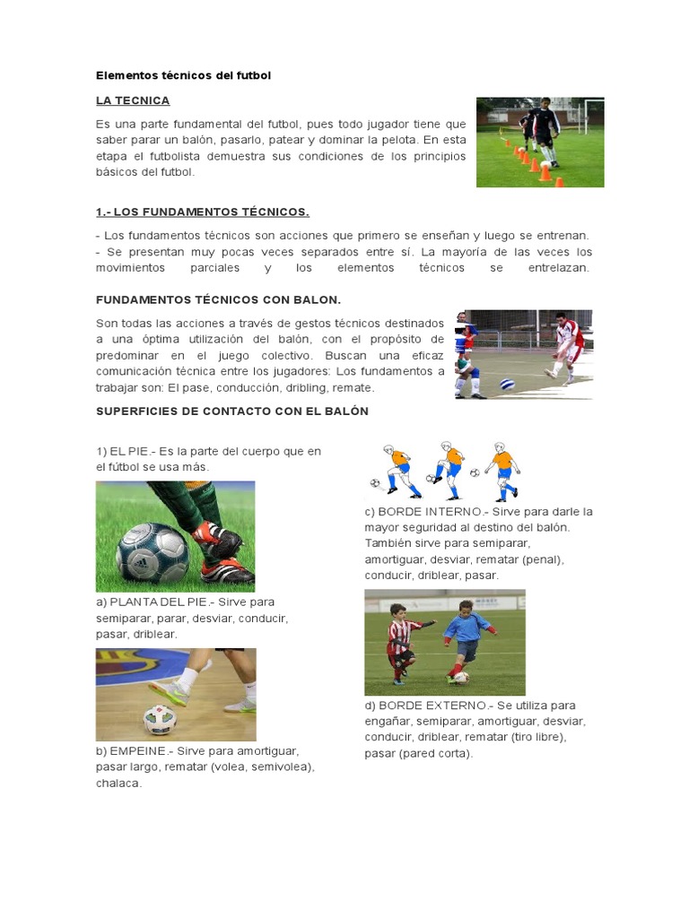 Elementos Tecnicos Del Futbol Fútbol Pie