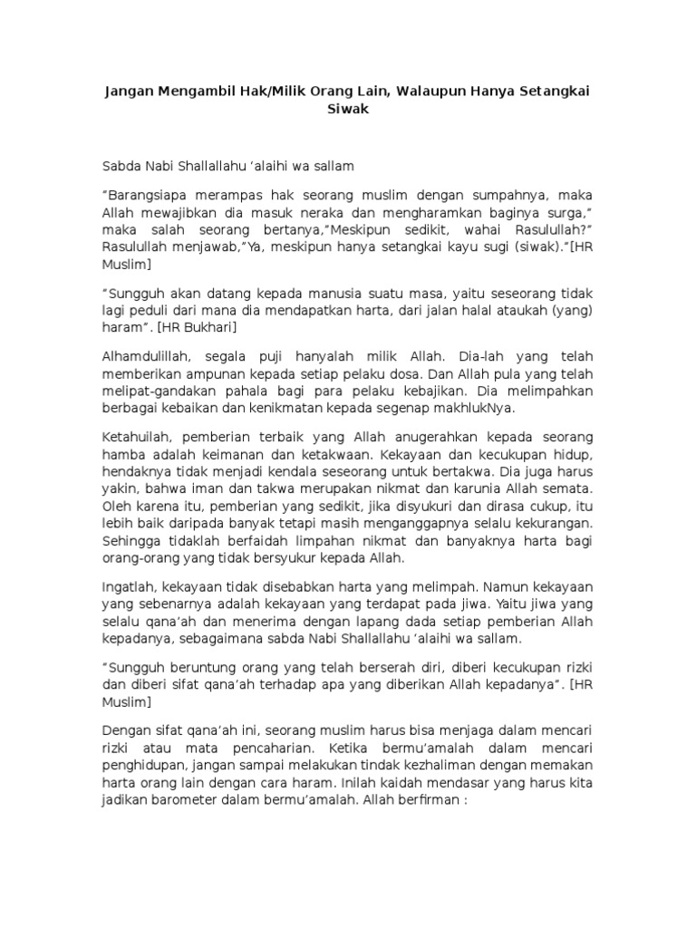 Jangan Mengambil Hak Pdf