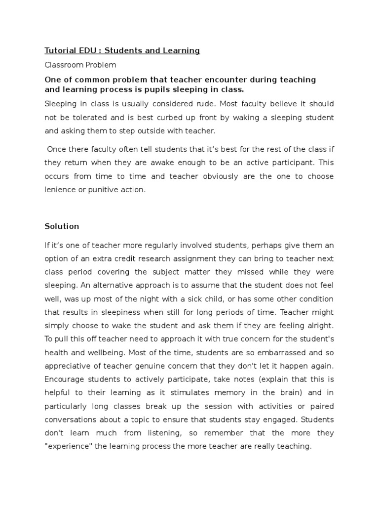 Tutorial EDU: Students and Learning | PDF
