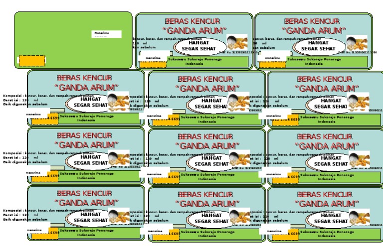 Label Beras Kencur Baru | PDF
