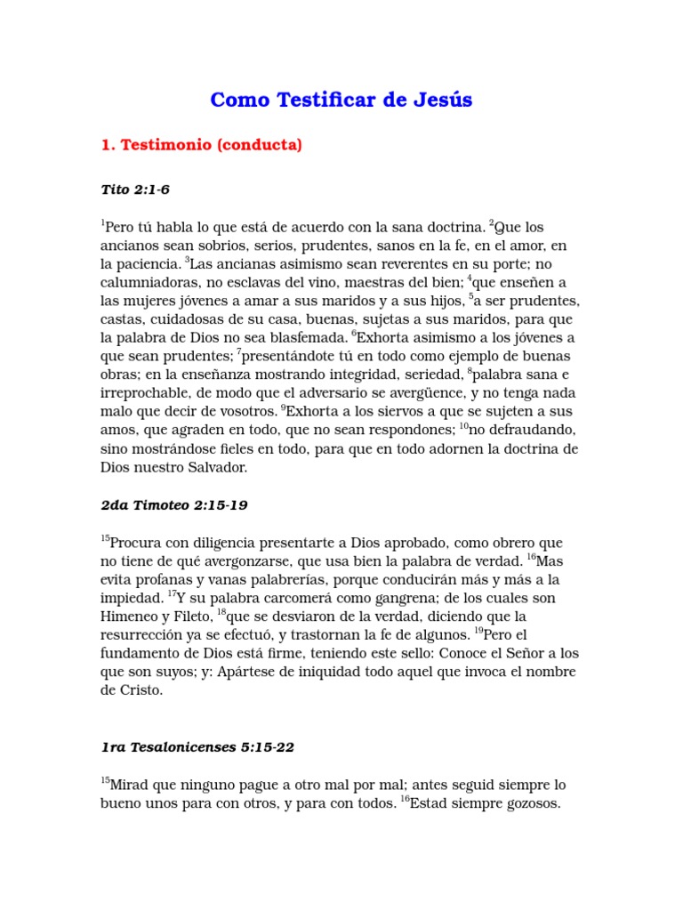 Como Testificar de Jesus PDF Cristo (título) Fe