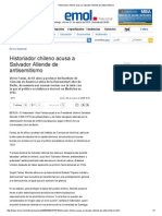 Historiador Chileno Acusa a Salvador Allende de Antisemitismo