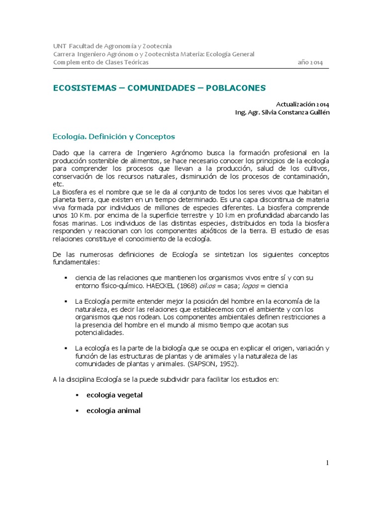 Ecosistemas y Niveles de Organización | PDF | Ecología | Biodiversidad