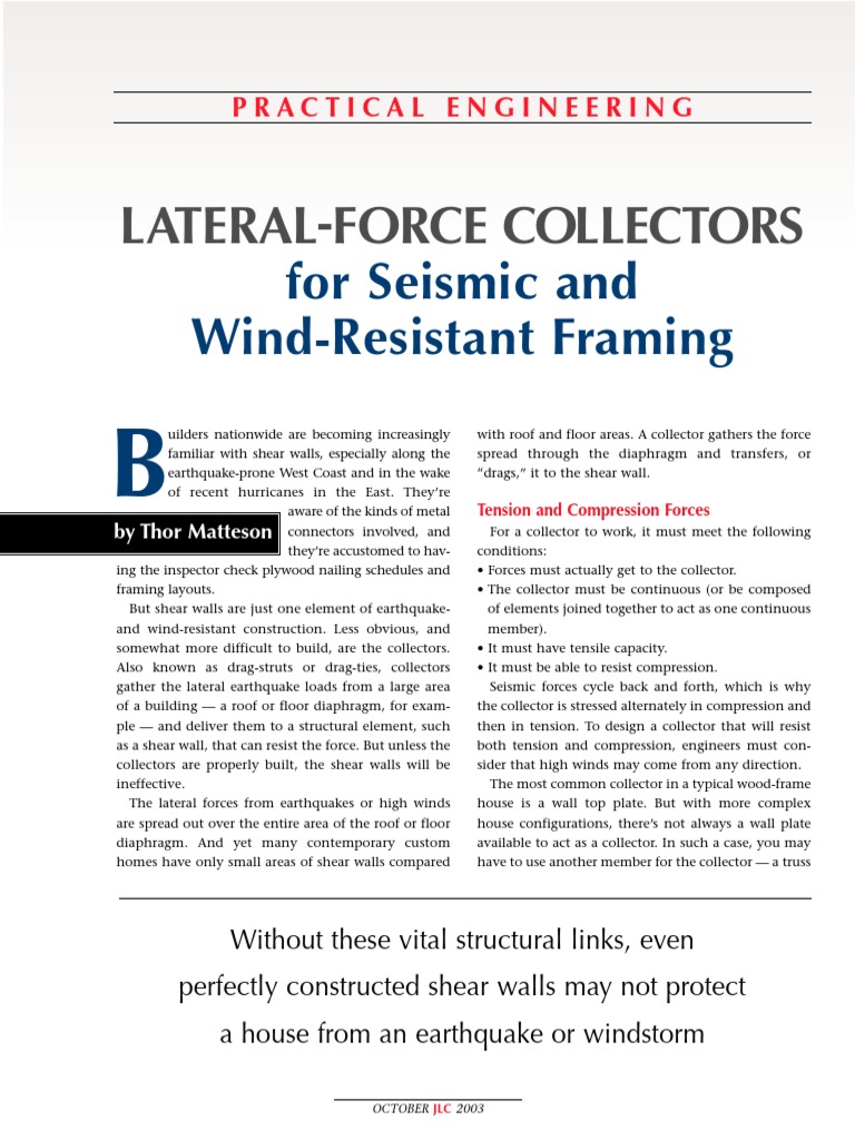 Lateral Force Collectors in Framing | PDF | Framing (Construction) | Truss
