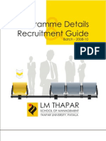PLacement and Recruitment Guide Batch 2008-10 (L M Thapar School of Management)