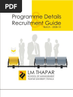 PLacement and Recruitment Guide Batch 2008-10 (L M Thapar School of Management)