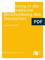 Einfuehrung in Die Grammatische Beschreibung Des Deutschen