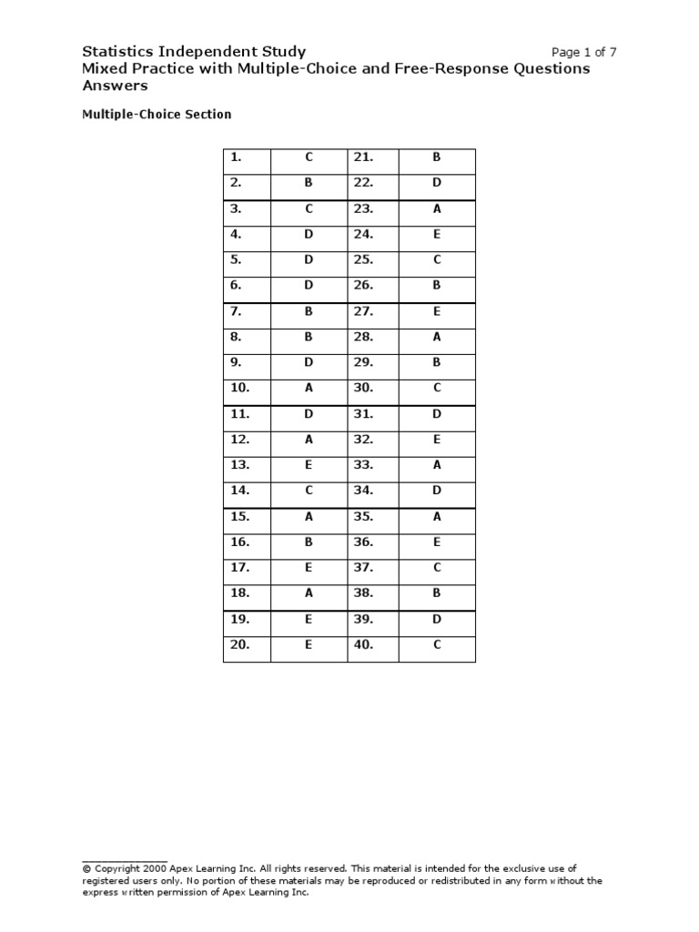 AP Statistics Practice Exam | PDF | Statistics | Statistical Analysis