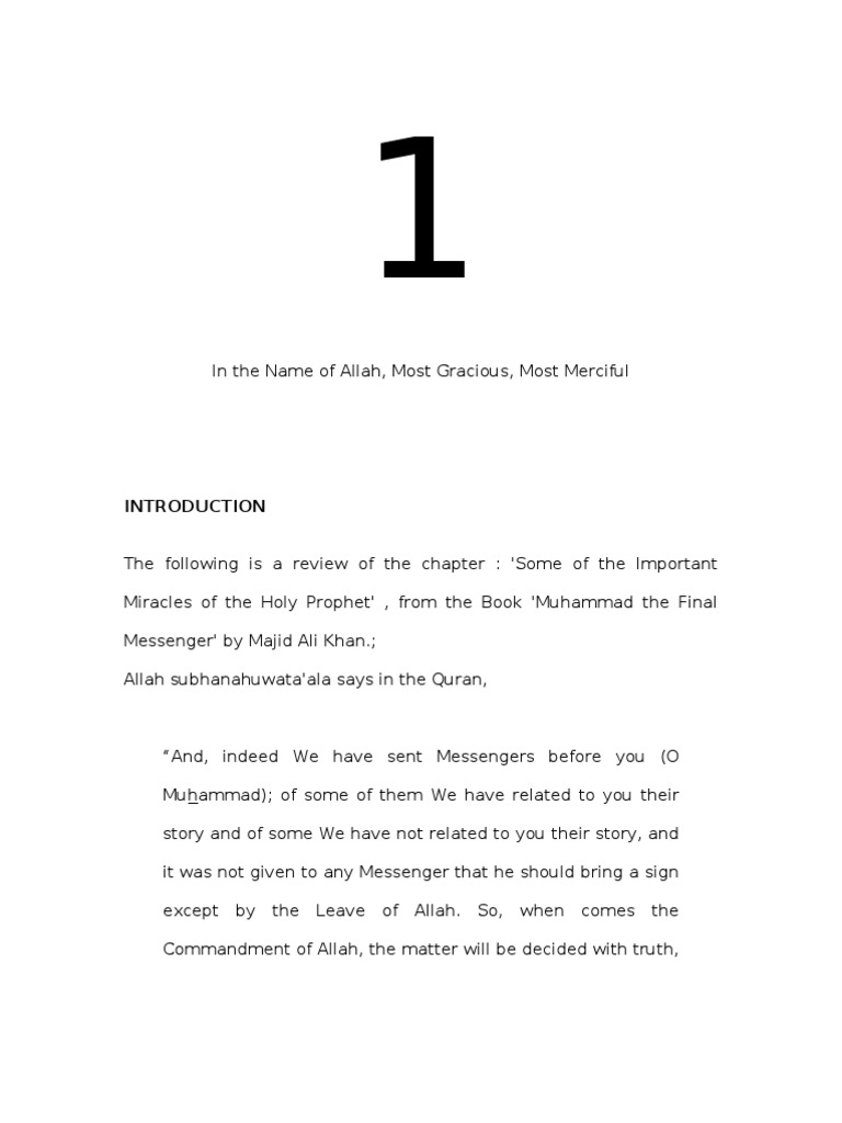Miracles of Prophet Muhammad in Quran | PDF | Prophets And Messengers ...
