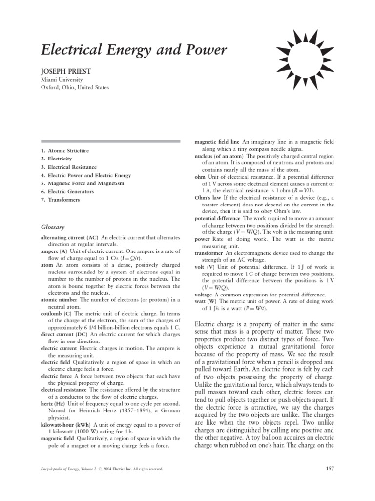Understanding Electrical Energy and Power | PDF | Electric Current ...