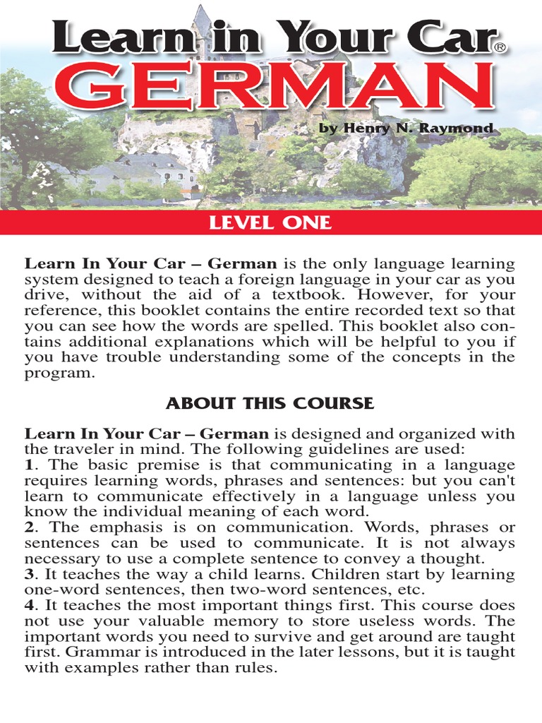 Learn in Your Car German - Book 1 | PDF