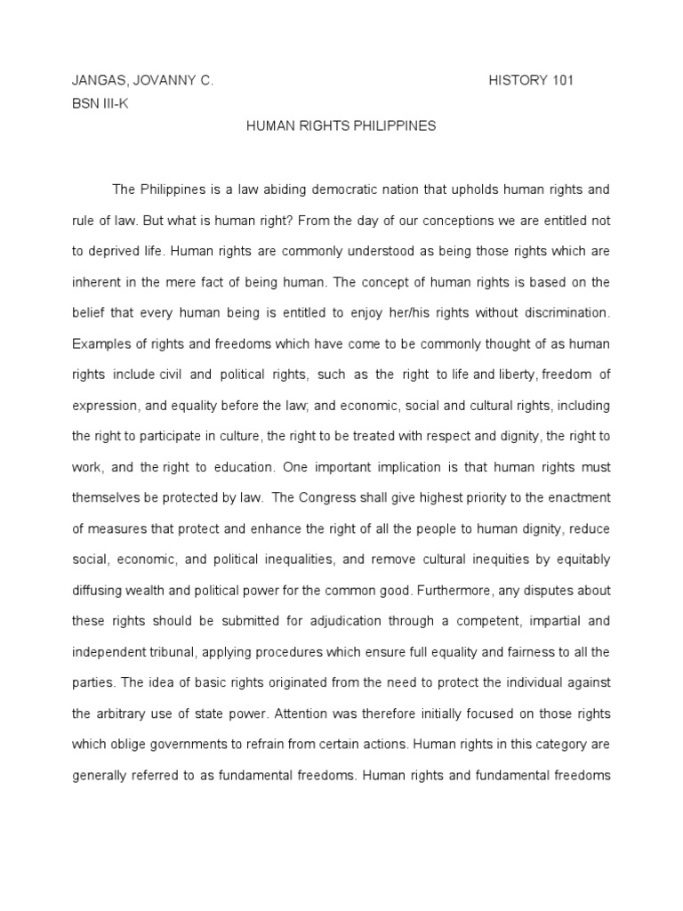 human rights issues in the philippines essay