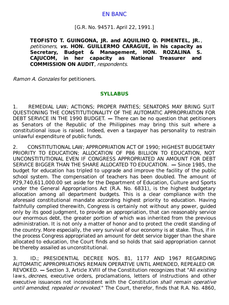 60 guingona vs carague 196 scra 221 pdf loans bonds finance 
