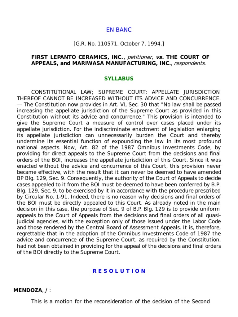 63 First Lepanto Vs CA 237 SCRA 519 PDF Supreme Courts Jurisdiction