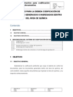 Instructivo para La Debida Codificación de Documentos Generados o Ingresados Dentro Del Área de Química Eiqq-C-M-P-001