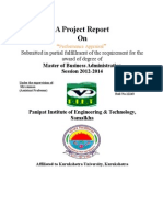 A Project Report On: Submitted in Partial Fulfillment of The Requirement For The Award of Degree of