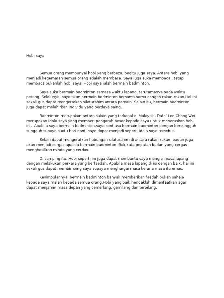Hobi Saya Pdf