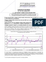 Castigul Salarial Mediu in Luna Ianuarie 2012