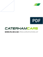 Caterham Self Build Pricelist